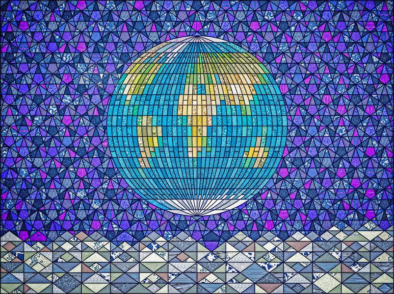 Earthrise Bleiverglasung von Frans Blok - Fotos, Kunst und weitere Wanddekoration