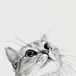 Nieuwsgierige kat - Illustratie van Poster Art Shop