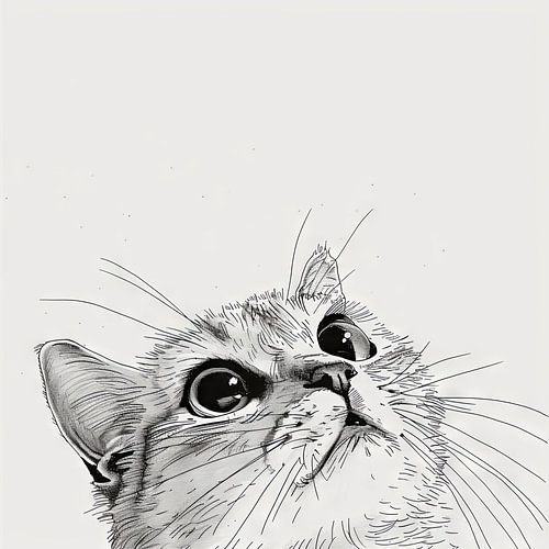 Curious cat - Illustration