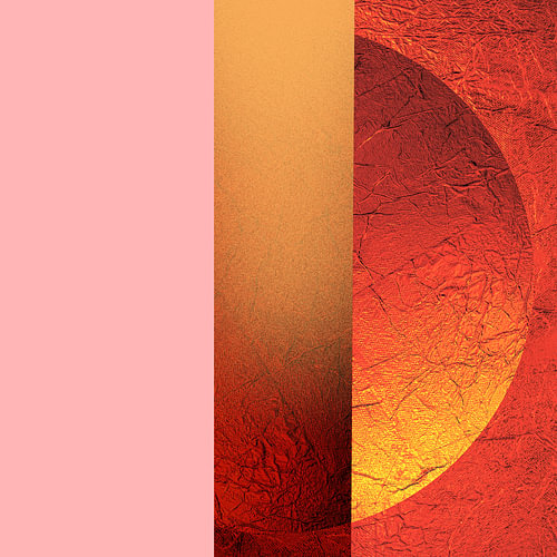 Minimalismus. Sonne in Rosa und Gold.