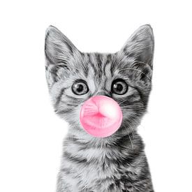 Coole Katze - Good Vibes Only - pink von Melanie Viola
