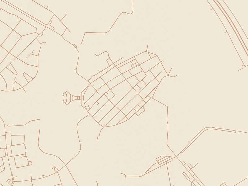 Terracotta style map of Naarden by De Kaartenwinkel