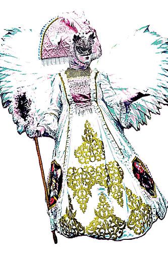 A Venetian carnival costume mixed media art