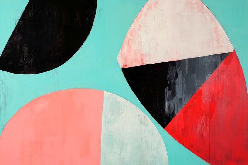 Kleurrijk geometrisch patroon in pastel van Poster Art Shop
