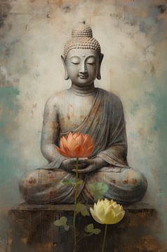 Boeddha's Lotusreflectie van Emil Husstege