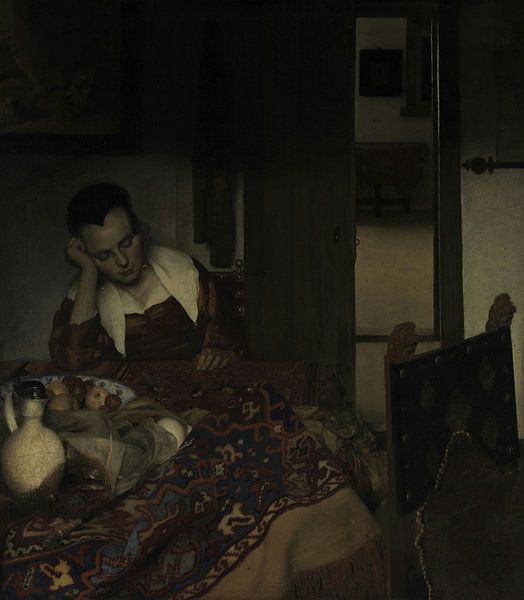 A Maid Asleep, Johannes Vermeer by Masterful Masters