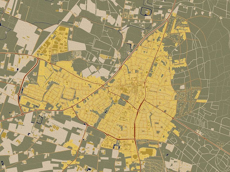 Carte de Wells dans le style de Gustav Klimt par Maporia