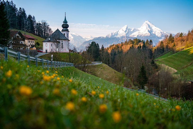Maria Gern with the Watzmann in the background by Leo Schindzielorz
