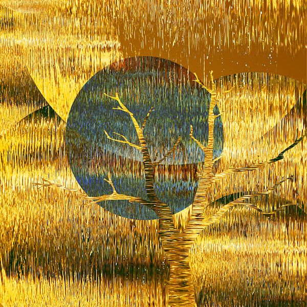 Golden Silence van Wil van der Velde/ Digital Art