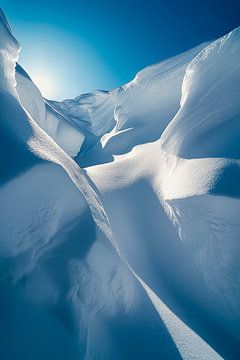 Besneeuwd landschap in het zonlicht van Poster Art Shop