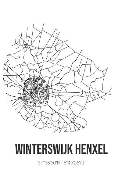 Winterswijk Henxel (Gelderland) | Map | Black and White by Prints of Place
