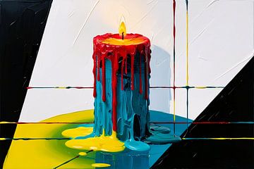 Colourful abstract candle art by Art & Soul Creations