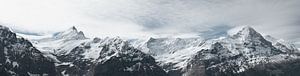 Vue panoramique du sommet du Mönch et de la Jungfrau