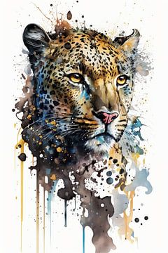 Leopard - Aquarell von New Future Art Gallery