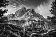 Berglandschaft in den Dolomiten in Südtirol in schwarzweiss. von Manfred Voss, Schwarz-weiss Fotografie Miniaturansicht