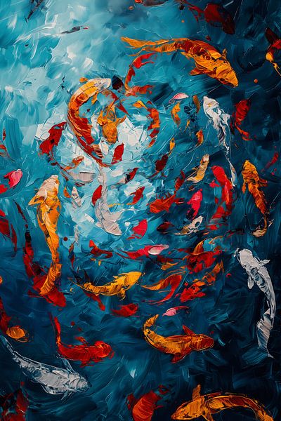 Koi in the pond by NJ Midnight Studio
