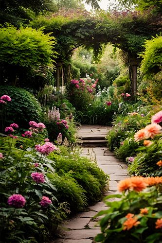 Weelderige tuin vol bloemenpracht