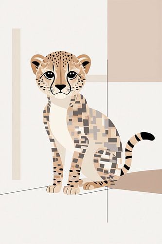 Minimalistische abstracte cheeta illustratie