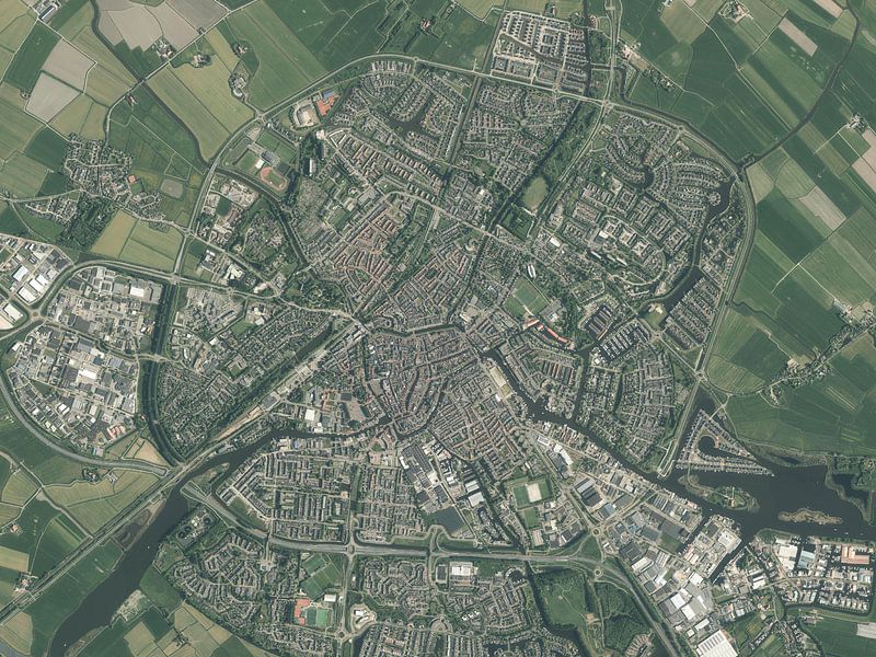 Aerial photo of Sneek by Maps Are Art