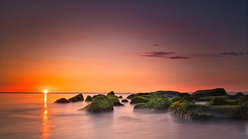 Sunset Sunset Katwijk aan Zee Pays-Bas sur Wim van Beelen