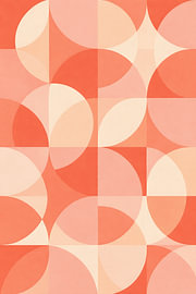 Coral Pink Geometric Wall Art by Dante S