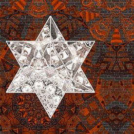 Merkaba streetart graffiti van Greta Lipman