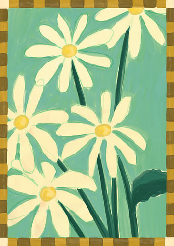 Des marguerites peintes pleines de gaieté