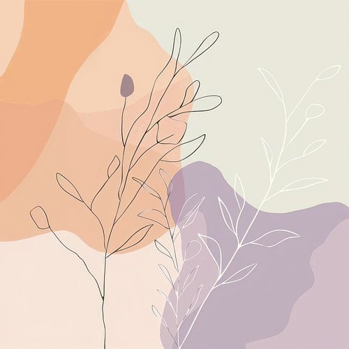 Botanische minimalistische muurkunst