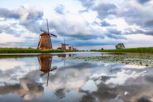 Kinderdijk  - Molens tijdens blauwe uurtje