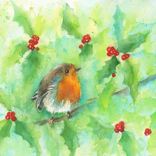 Roodborstje op het hulststruikenplein