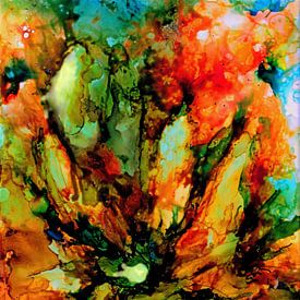 An abstract flower in bloom. by Ineke de Rijk