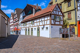 Historische vakwerkhuizen in de oude binnenstad van Biberach van Photoart-Naegele
