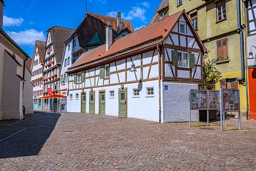 Historische vakwerkhuizen in de oude binnenstad van Biberach