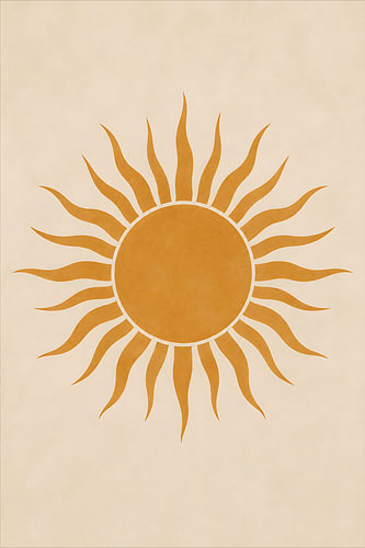 Boho Sun Abstract Design – Minimalist Terracotta Sun