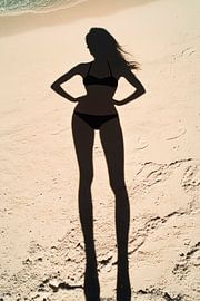 Schaduw van een zomerfiguur op het strand van Poster Art Shop