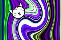 Comic Cat (Kat ontwerp in paars) van Caroline Lichthart thumbnail