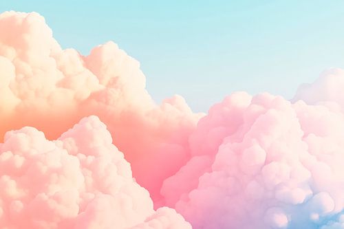 Zachte wolken in een pastelkleurige lucht