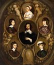 Portrait de Constantijn Huygens et de ses cinq enfants, Adriaen Hanneman par Des maîtres magistraux Aperçu