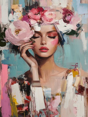 Abstraktes Porträt in Pastellfarben