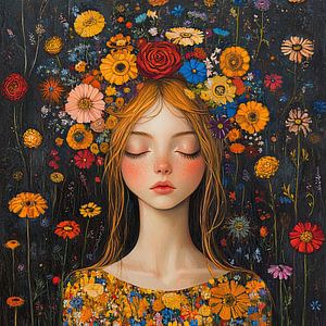 Blumengesicht | Frau mit Blumen