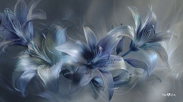 Blume in Blau von Gelissen Artworks