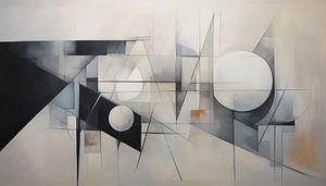 Panorama argenté de formes abstraites sur TheXclusive Art