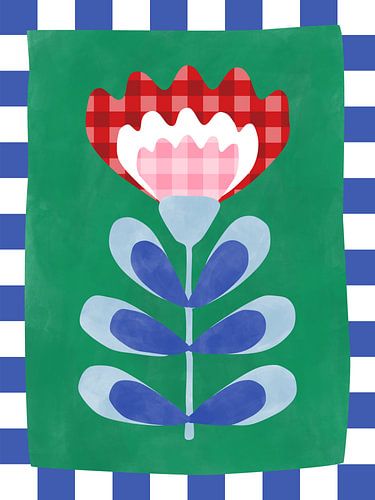 Florales Design mit kühnen geometrischen Formen