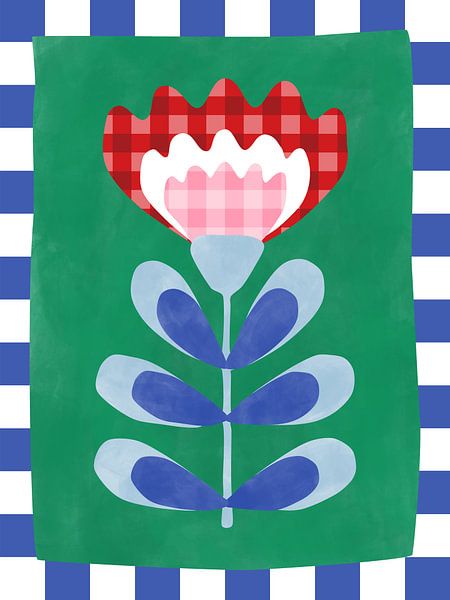 Motif floral avec formes géométriques audacieuses par Elena Ristova