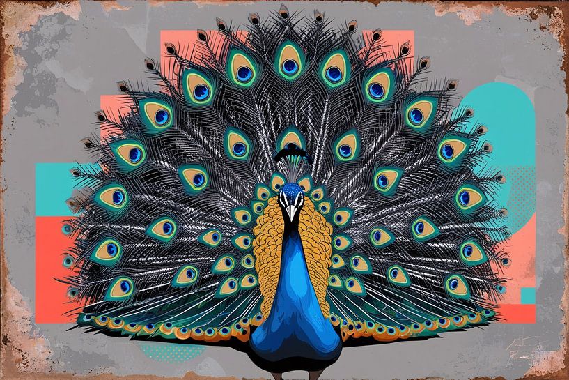 Peacock in colourful pop art by Imperial Art House