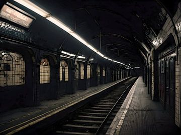 A dilapidated metro station by Retrotimes