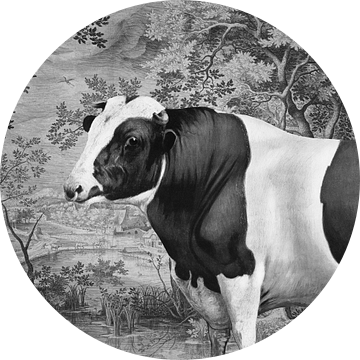 Cow in Landscape van Marja van den Hurk