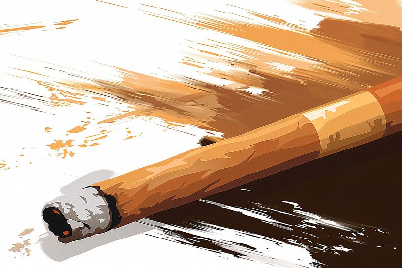 Abstrakte Zigarre mit dynamischen Pinselstrichen von Imperial Art House