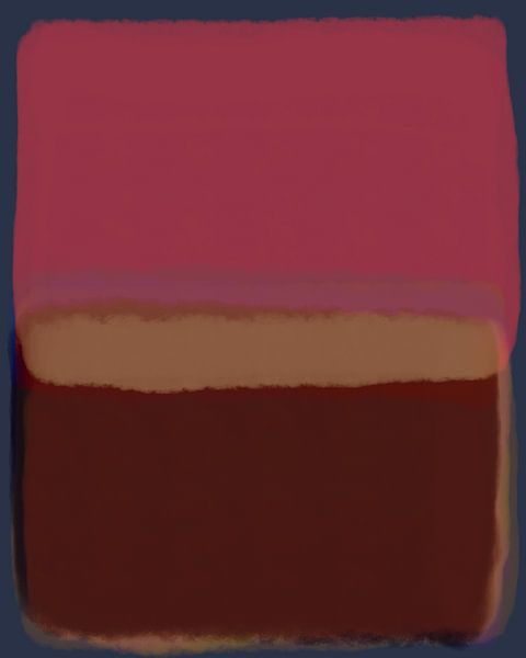 Modern abstract art in pink, terra and blue by Dina Dankers