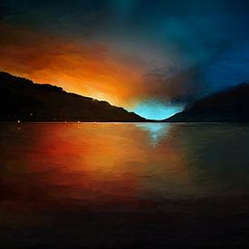 Zonsondergang van Ria van Werven